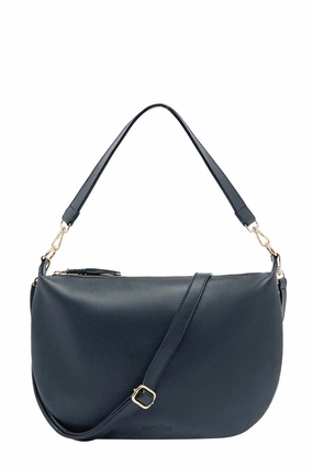 City Adventure Minimal Utility Melissa Bag Navy Soft Leather Large