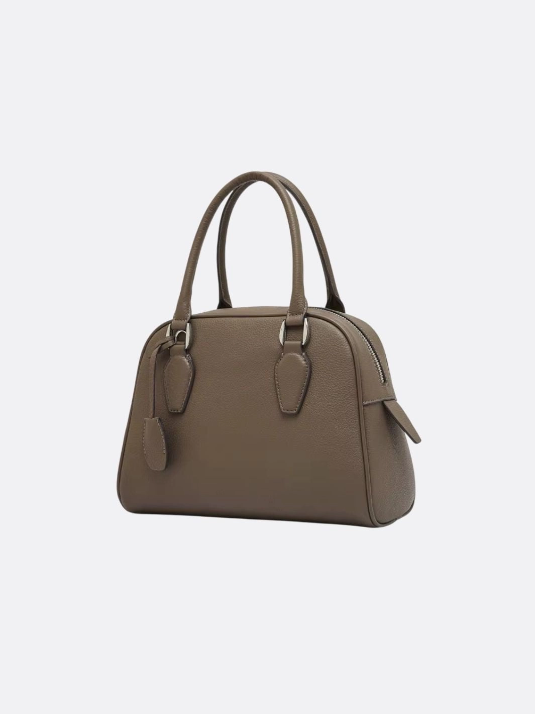 Classic Structured Handbag ?C Taupe Leather-Look Top Handle Satchel Versatile Storage