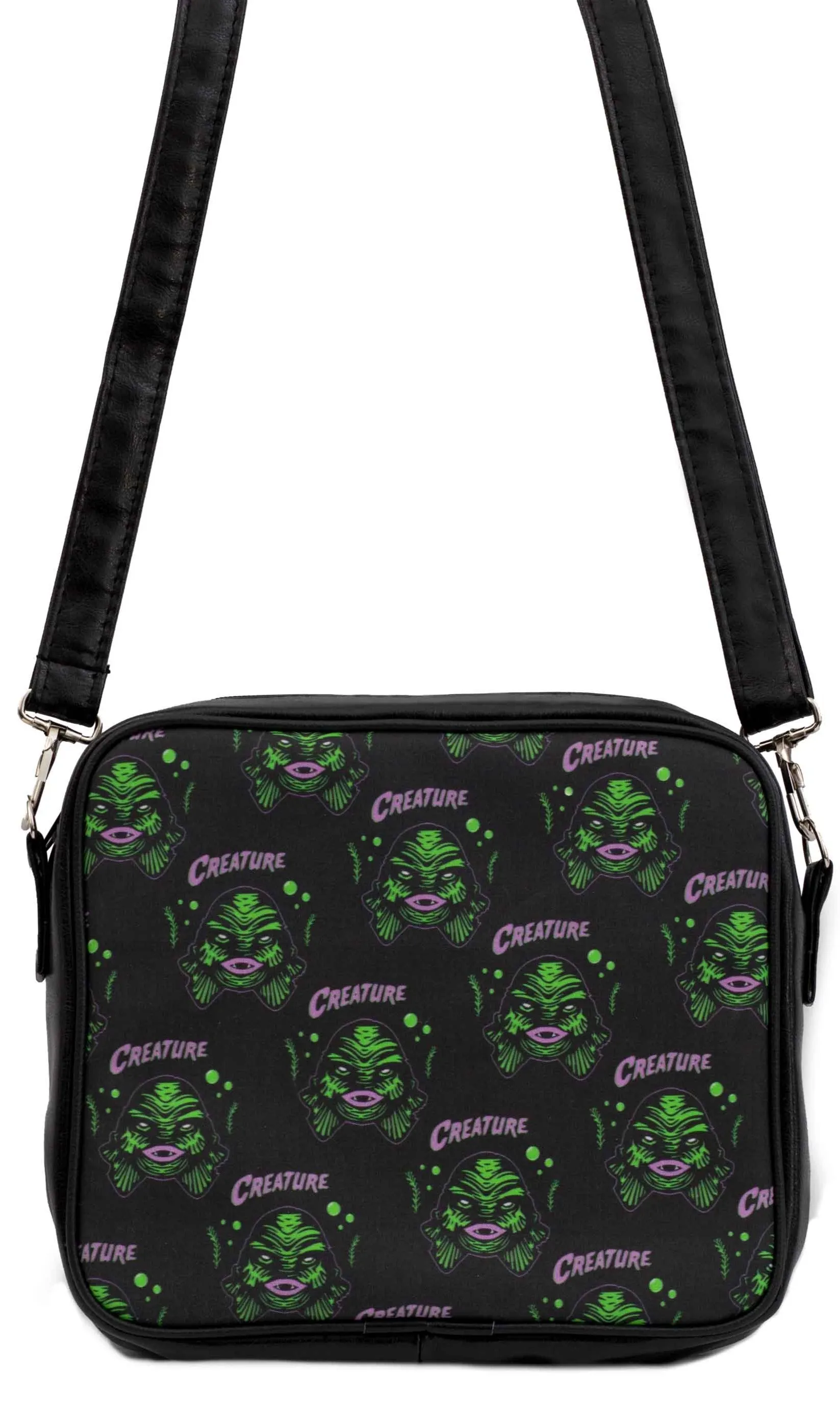 Structured designer bag "Creature" Horror Print Crossbody Bag