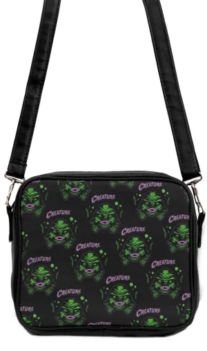 Structured designer bag "Creature" Horror Print Crossbody Bag