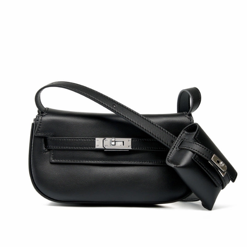 Trendy Companion Sienna | Elegant Soft Leather Shoulder Bag with Mini Pouch ?C Chic & Functional