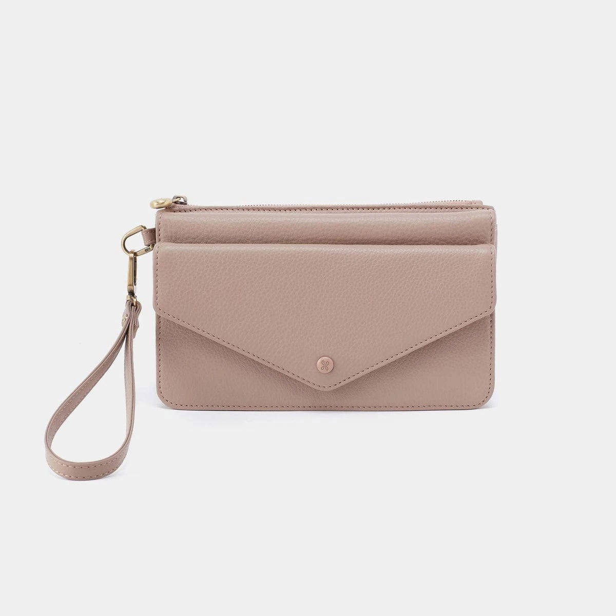 Timeless Construction Modern Timelessness Goldie Wristlet in Pebbled Leather - Warm Adobe