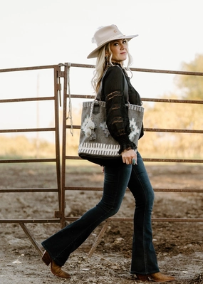 Luxury Style Gray Skies Woven Handbag