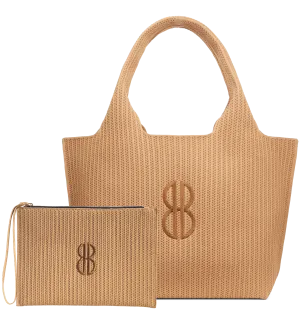 Sutton City Tote - Buckthorn Stripe Monogram - Large Compact Helper Elegant Daily