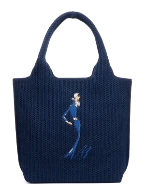Casual Streetwear Sutton City Tote - Navy Stripe - Small