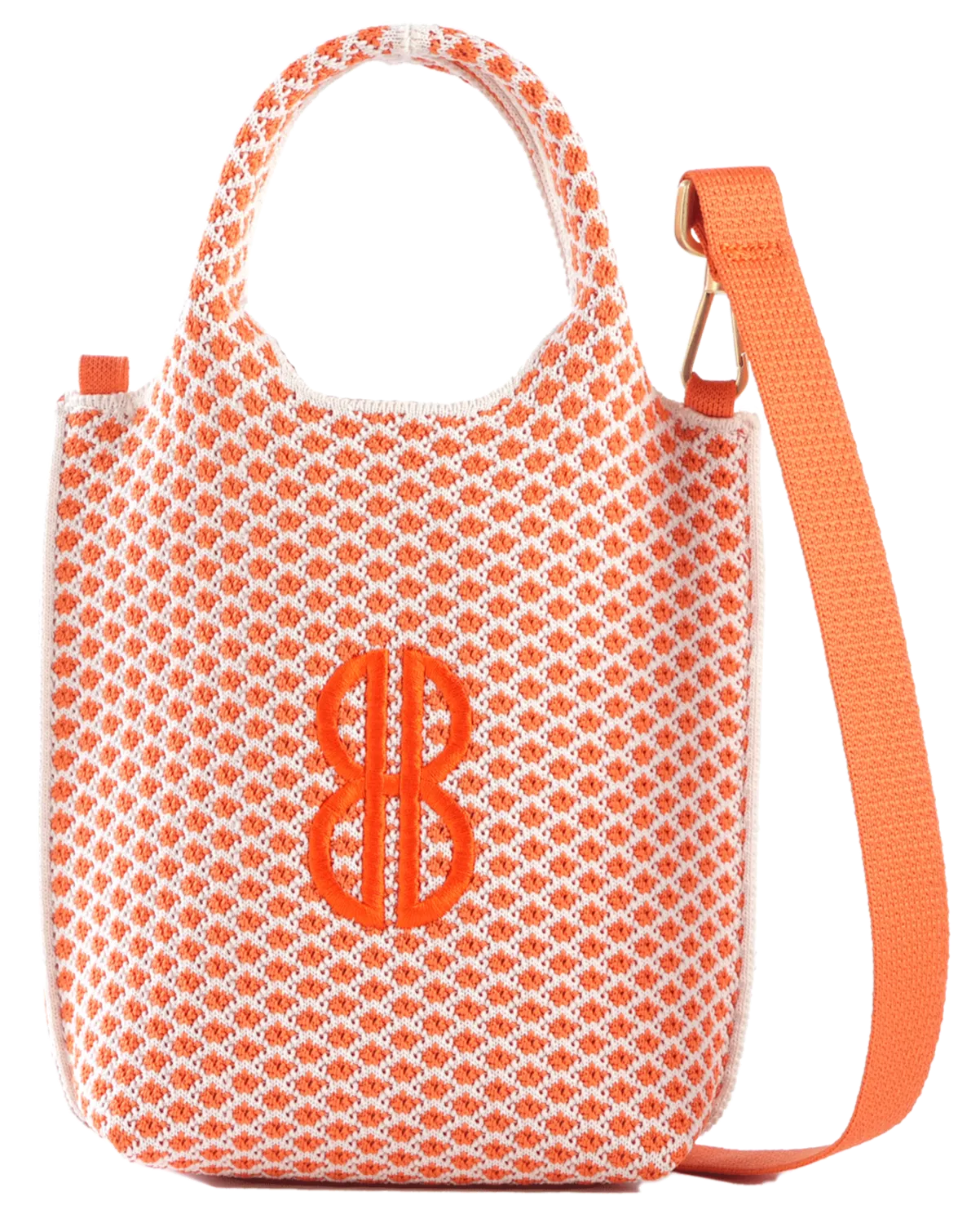 Sutton City Tote - Orange Diamond - Mini Woven Design