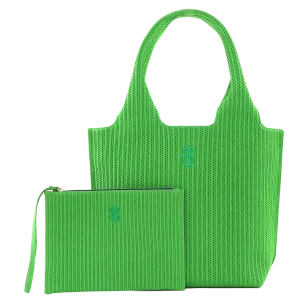 Work Bag Sutton City Tote - Parakeet Green Stripe - Medium