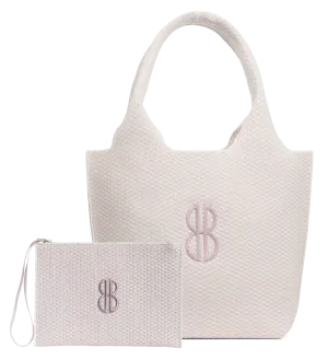 Sutton City Tote - Petal Pink Diamond Monogram - Medium Sustainable Material