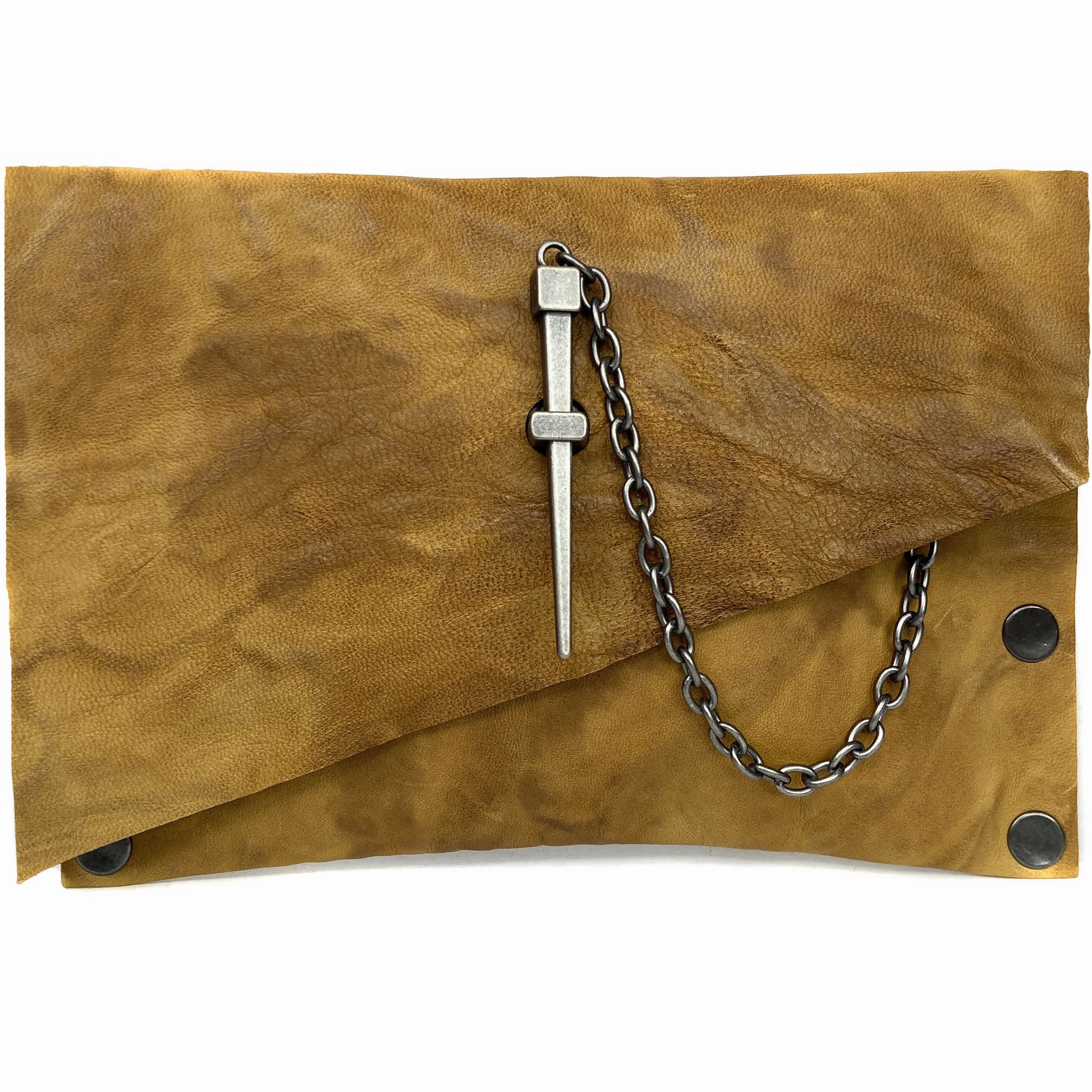 Tawny Crinkled Dagger Clutch Classic Piece