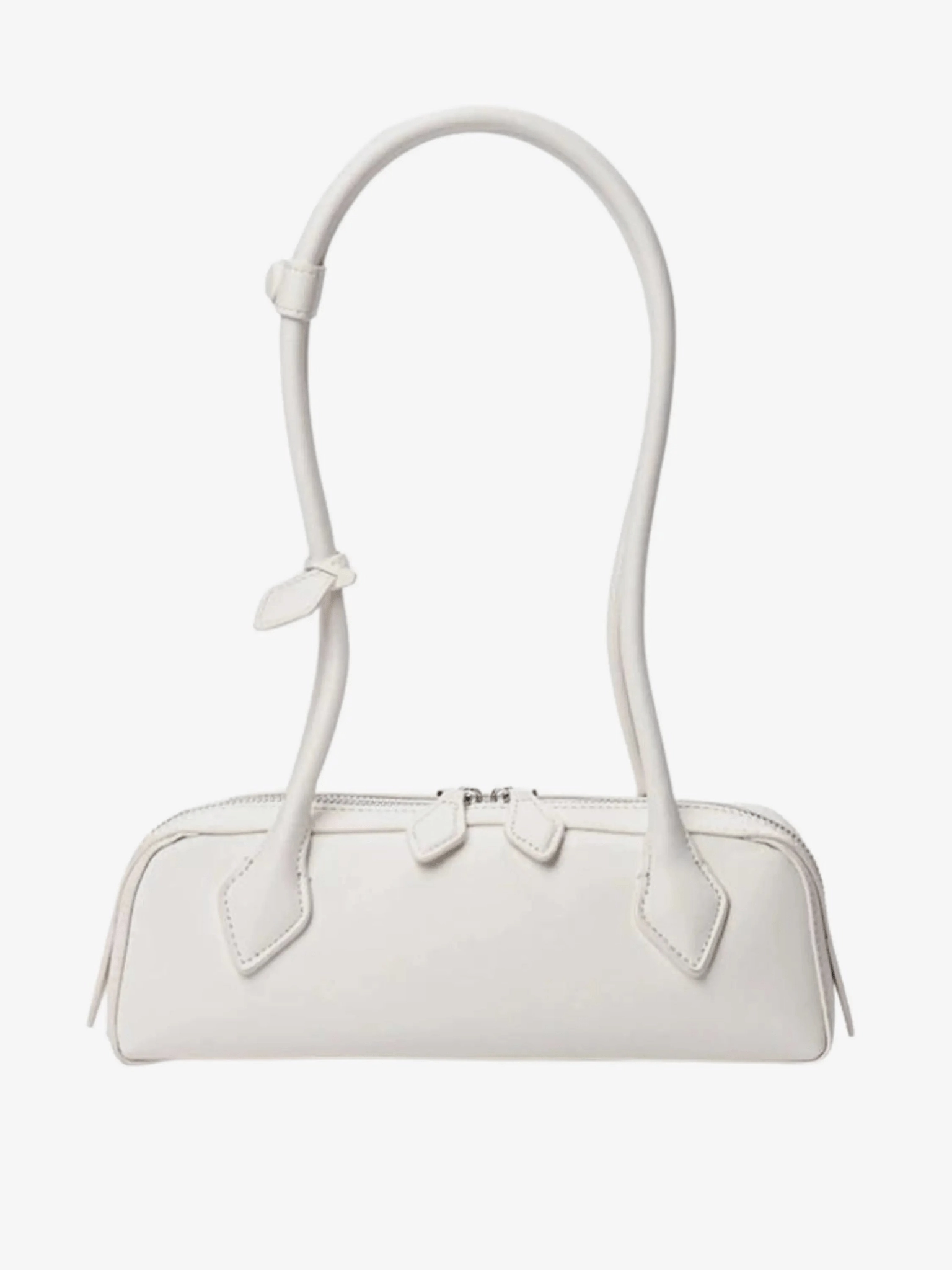Urban Travel Vacation Gear Tessaria | White Leather Shoulder Bag ?C Elegant & Minimalist