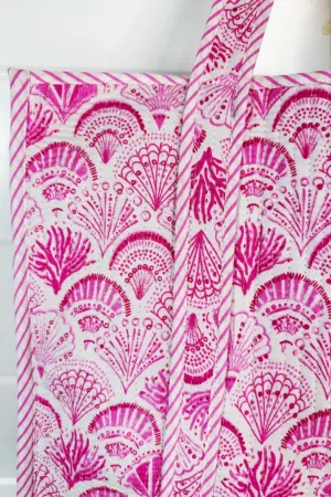 Office Worker Gym Session The Audrey | Pink Seashells Tote Bag