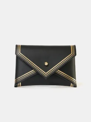 Stylish Practicality Professional Simplicity The Mini Purse - Black with Gold Foiling