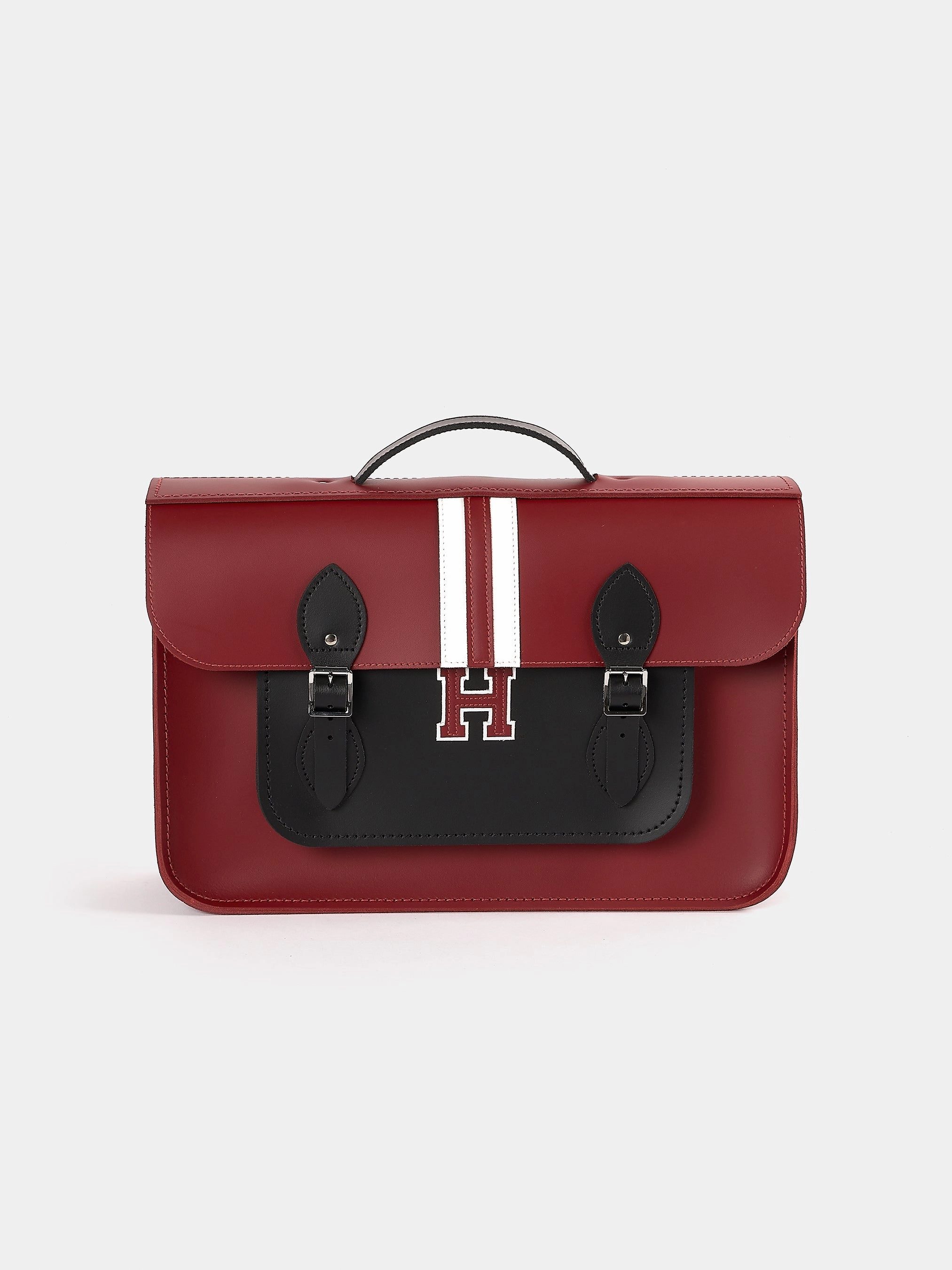 Work Travel The 15 Inch Batchel - Red with Harvard Stripe