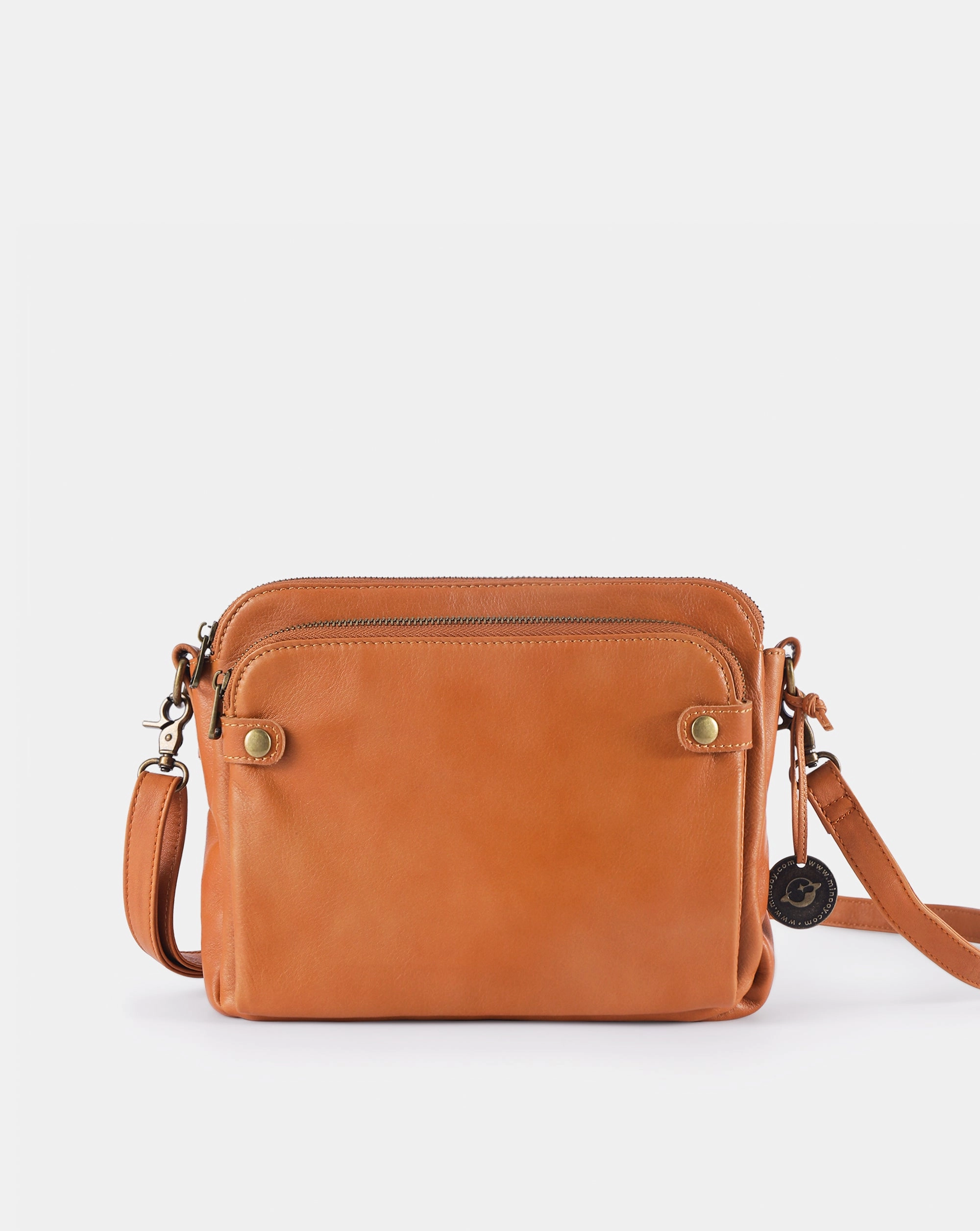 Minimalist Travel Piece The Bali Three-Layer Leather Crossbody Shoulder & Clutch Bag 2.1L