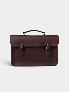 Durable Office Gear The Briefcase -  Oxblood Saffiano