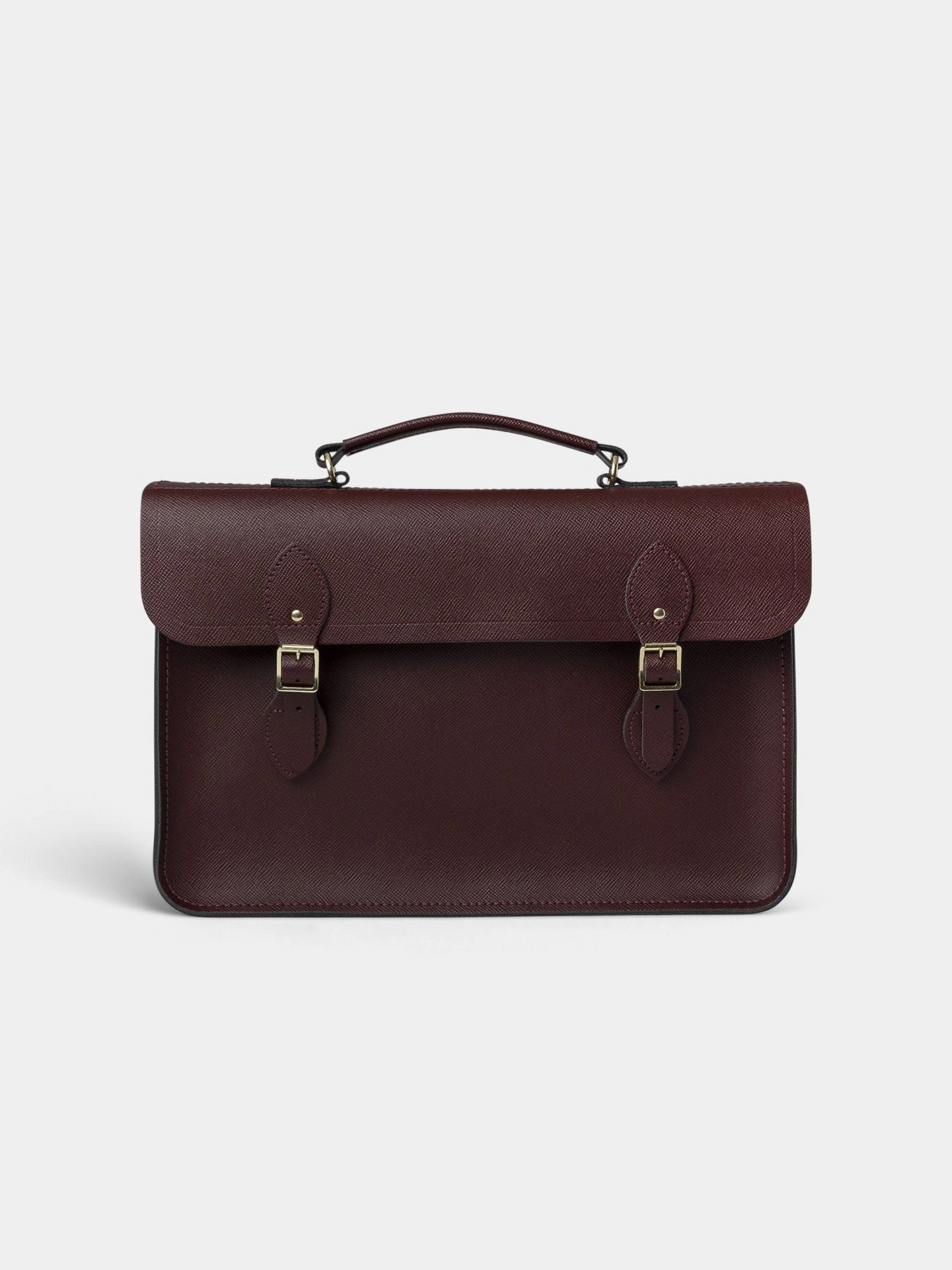 Timeless Charm Subtle Elegance The Briefcase -  Oxblood Saffiano