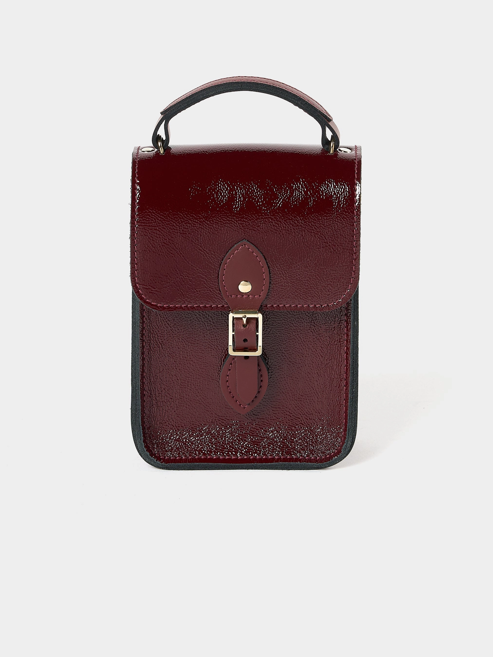 Elegant Durability Compact Shape The Mini Binocular Bag - Oxblood Patent