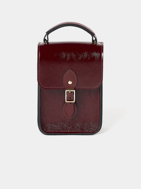 Elegant Durability Compact Shape The Mini Binocular Bag - Oxblood Patent