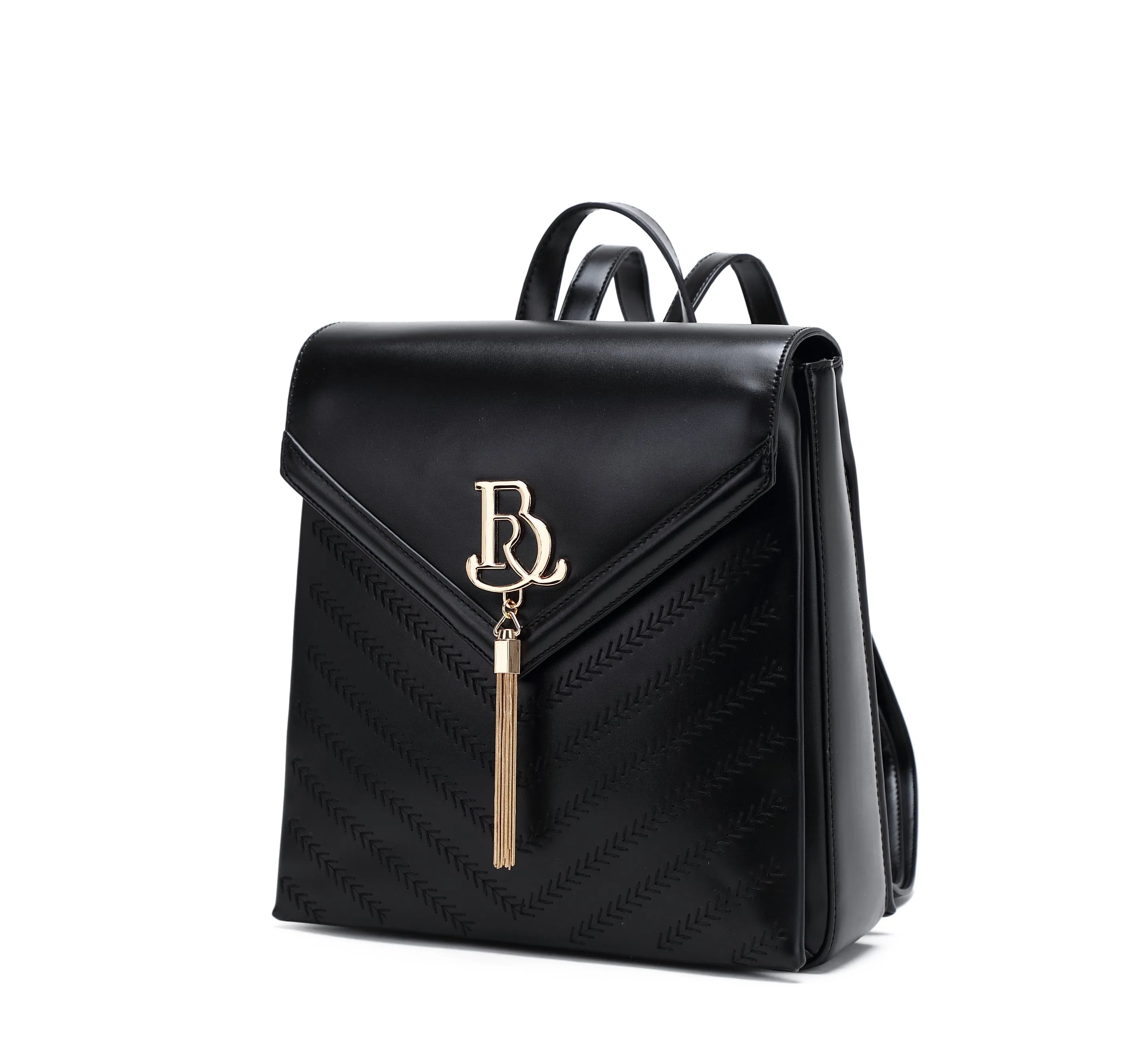 Brangio Elegant Embossed Backpack with Tassel Charm Travel Spirit