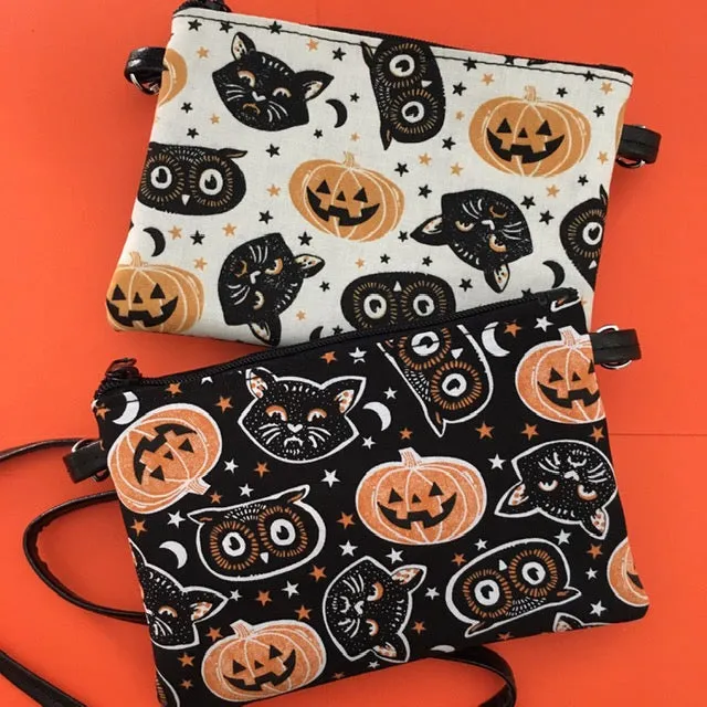 Travel Edge Trick or Treat Pumpkins & Cats Crossbody Pouch Bag