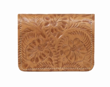 Sleek Organizer American West Tooled Collection: Leather Tri-Fold Wallet