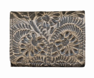 American West Tooled Collection: Leather Tri-Fold Wallet Durable Build