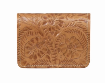 American West Tooled Collection: Leather Tri-Fold Wallet Functional Storage Lightweight Functionality