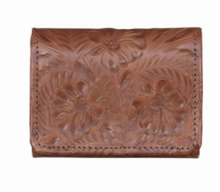 Everyday Durability Work Lifestyle American West Tooled Collection: Leather Tri-Fold Wallet