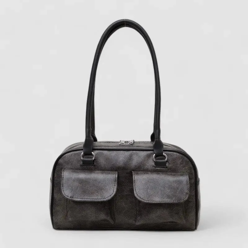 Practical Craft Ava | Vintage Black Leather Shoulder Bag ?C Timeless & Practical