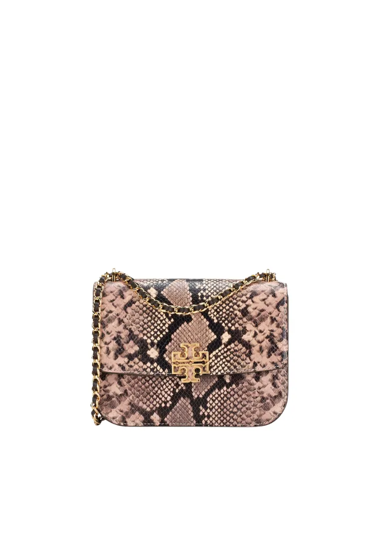 Stylish Detail Practical Urban Design Tory Burch Britten Snake Embossed Shoulder Bag In Shell Pink 162840