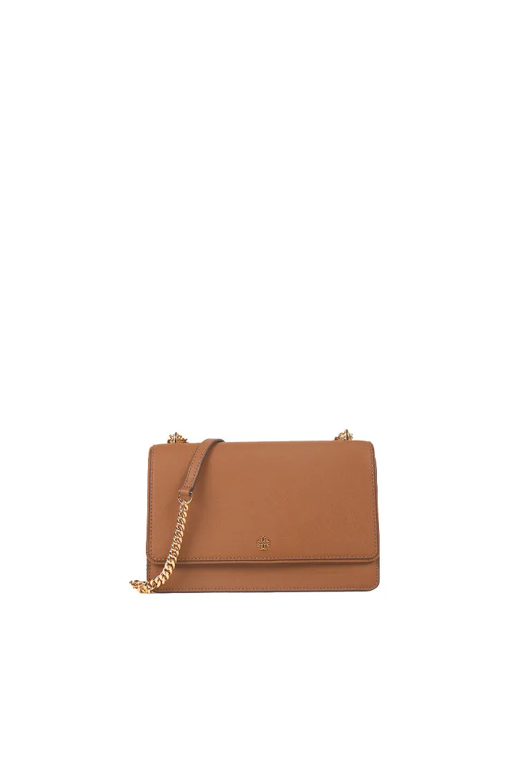 Tory Burch Emerson Flap Adjustable Shoulder Bag In Moose 160649 Comfortable fit with adjustable straps Provides a smart and functional solution for daily organization