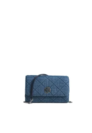 Classic Lifestyle Fashion Versatile for daily use as well as travel Tory Burch Willa Denim Chain Wallet Crossbody Bag In Denim 163012