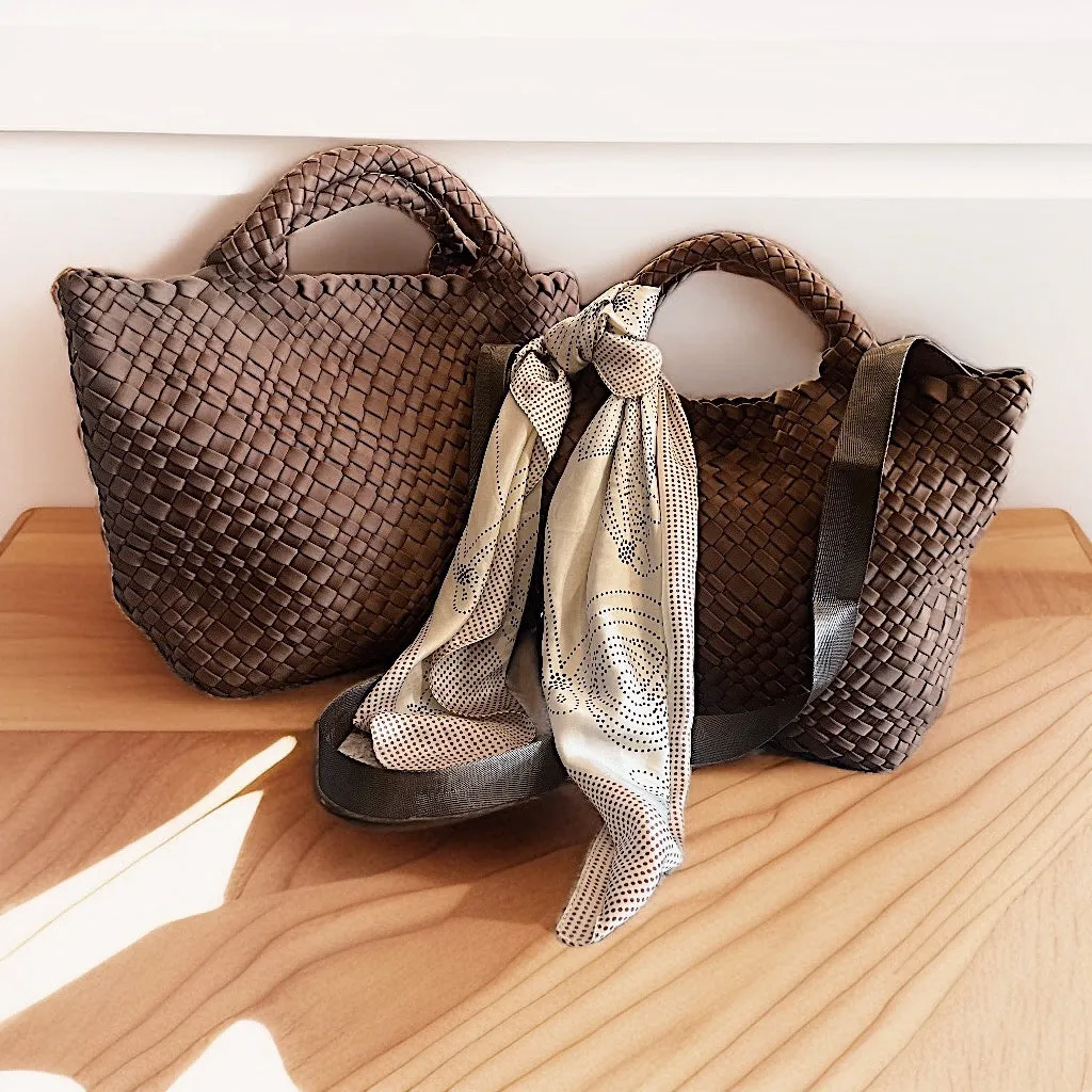 Brown Woven Crossbody-Bag and Bougie- SALE Everyday Use