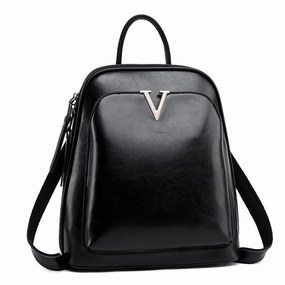Everyday Use Illyria | Sleek Black Leather Backpack ?C Modern, Stylish & Functional