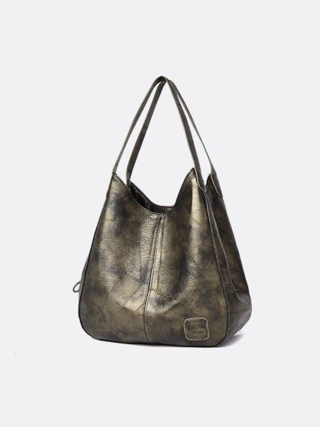 Brown Distressed Faux Leather Hobo Bag - Slouchy & Spacious Sleek Utility