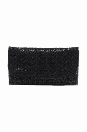 Mimi Sequinned Clutch Bag Black Sleek Utility Outdoor Function