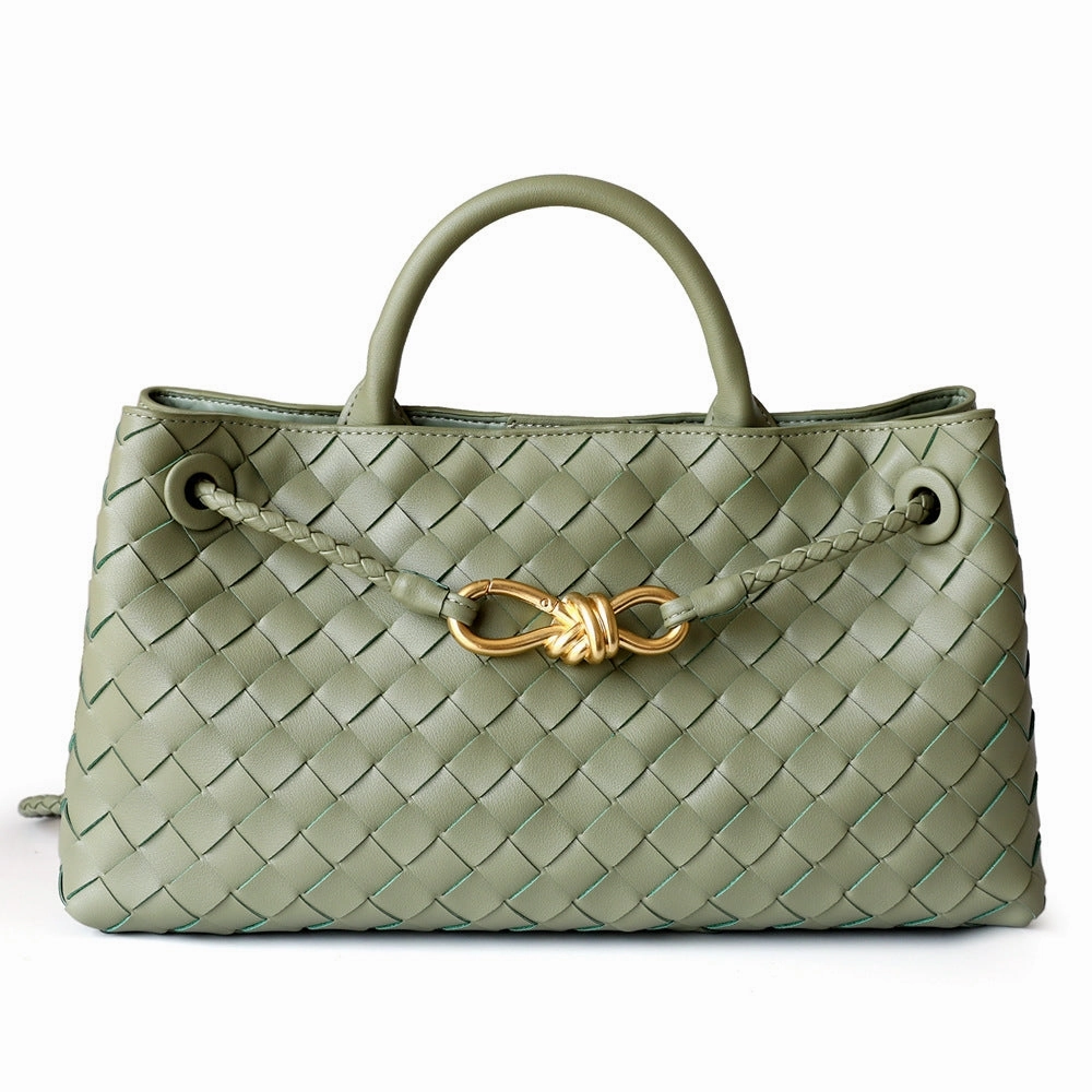 Classic bag for outings Small Accessory Rielle | Sage Woven Vegan Leather Handbag ?C Chic, Elegant & Timeless