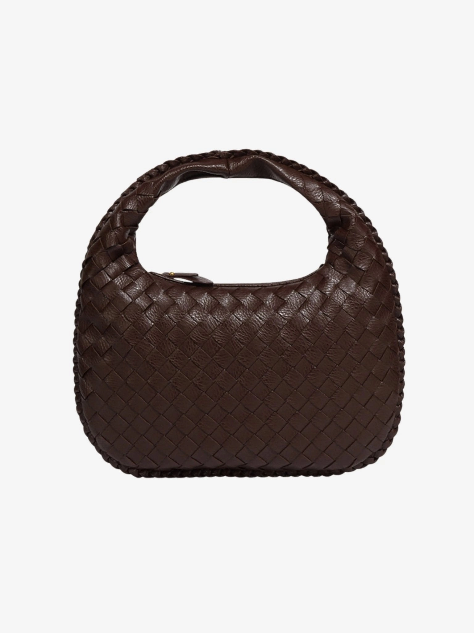 Commuter Outfit Vaeslyn | Luxe Black Woven Leather Handbag ?C Elegant & Timeless