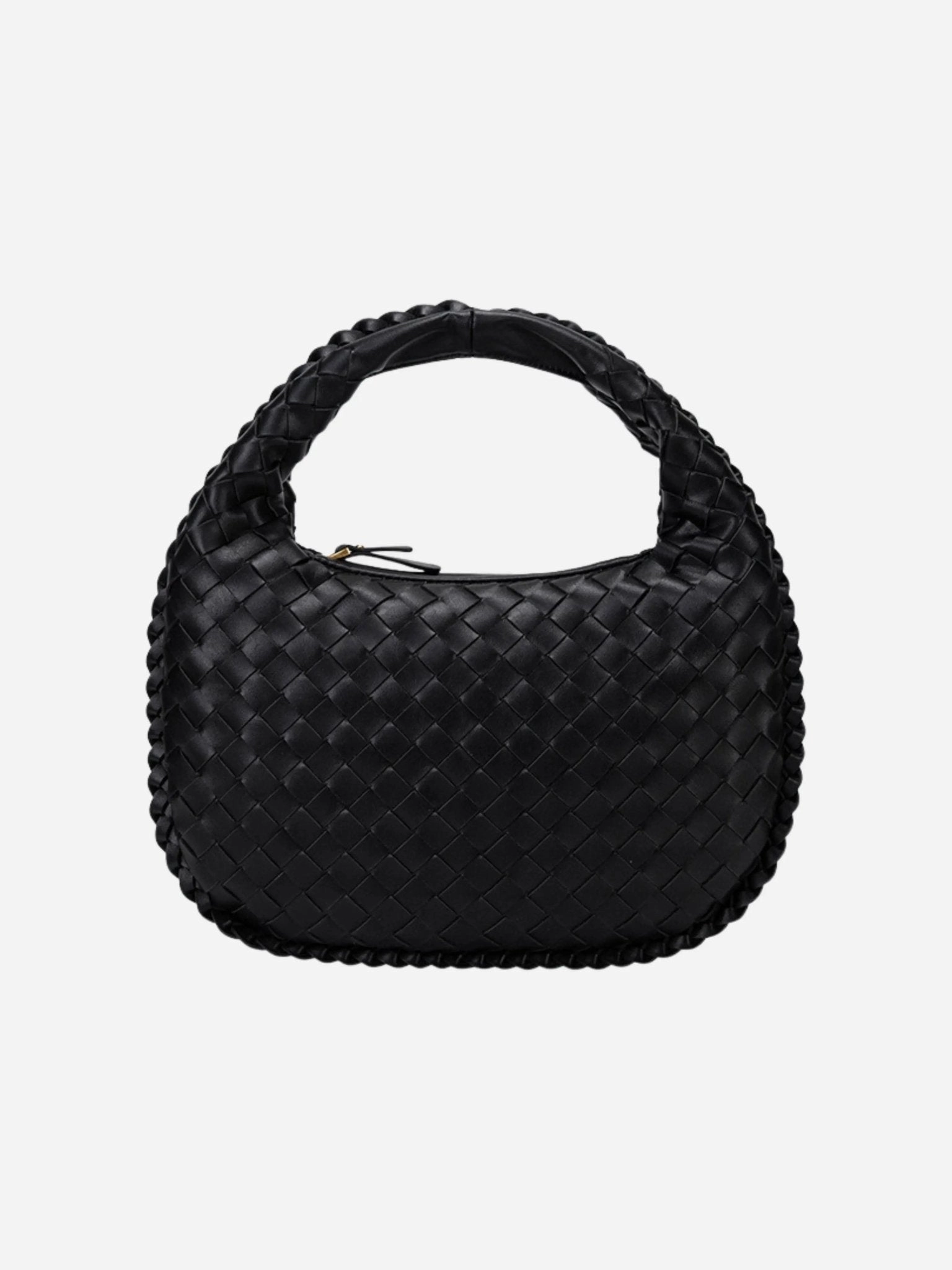 Travel Occasion Sustainable Daily Use Vaeslyn | Luxe Black Woven Leather Handbag ?C Elegant & Timeless
