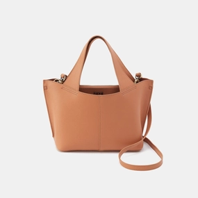 Vida Small Tote in Micro Pebbled Leather - Biscuit Color Pop