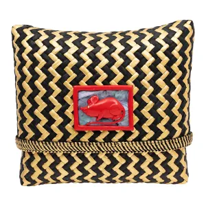 Glossy surface Tropical Woven Rattan Bags with Chinese Zodiac - Rat