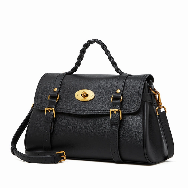 Florence | Black Braided Handle Satchel ?C Timeless & Elegant Outdoor Lifestyle
