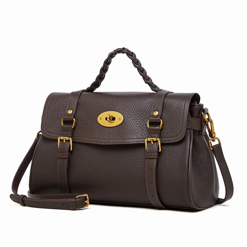 Florence | Black Braided Handle Satchel ?C Timeless & Elegant Versatile zippered bag Evening Dinner