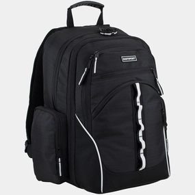 Unisex Expandable Velocity Backpack Black Stripe Travel Efficiency