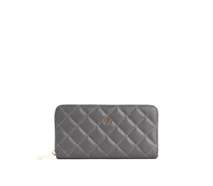 Uptown Quilted - Grey Zipper Wallet Everyday financial organizer