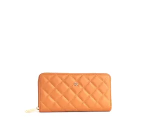 Minimal Feature Uptown Quilted - Tan Zipper Wallet
