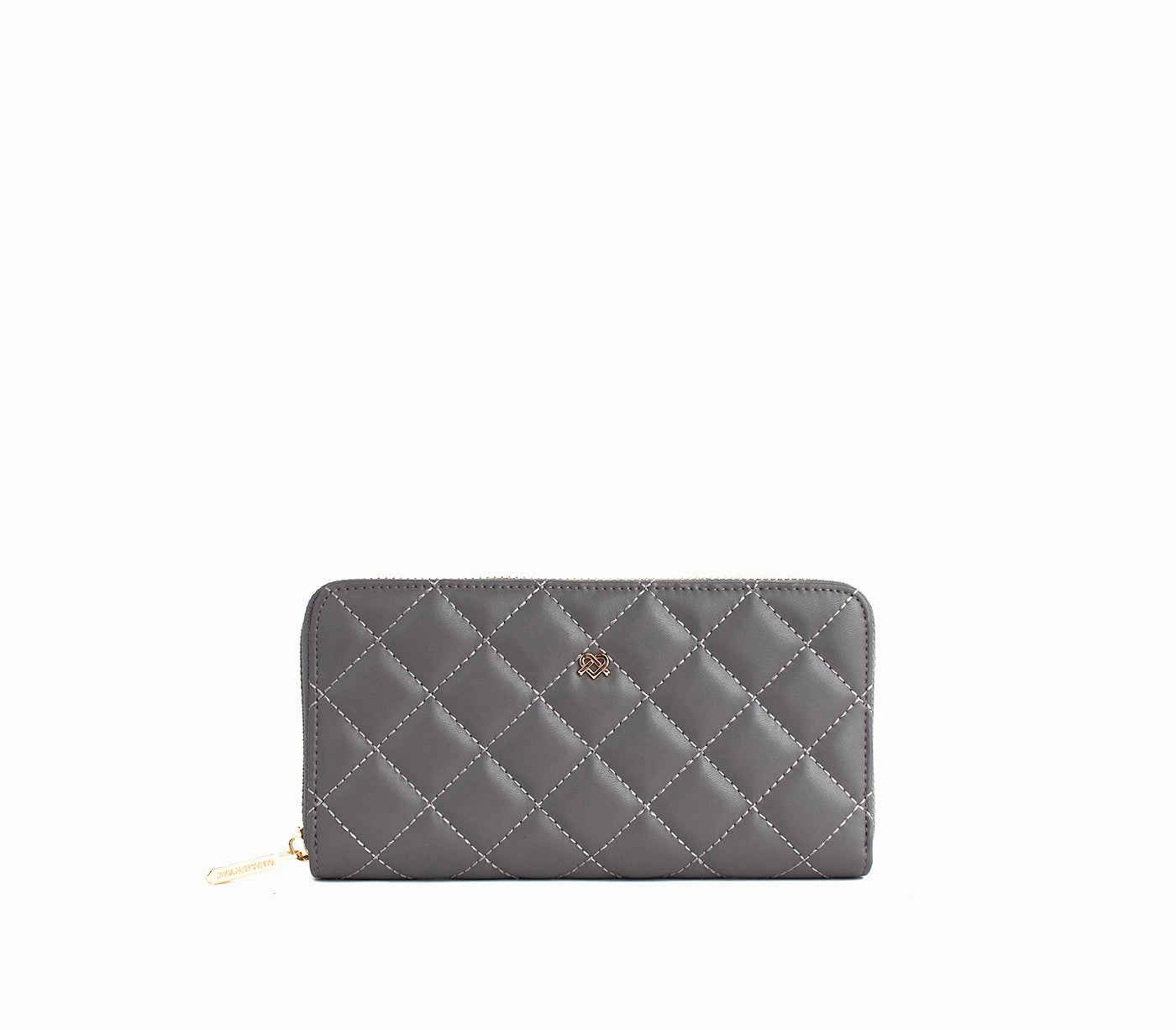 Uptown Quilted - Grey Zipper Wallet Outdoor journey Practical Choice