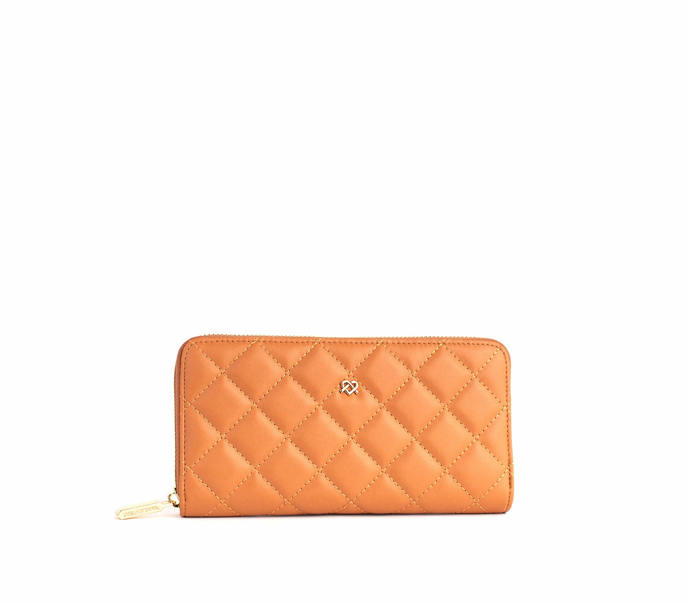 Uptown Quilted - Tan Zipper Wallet Refined Finish