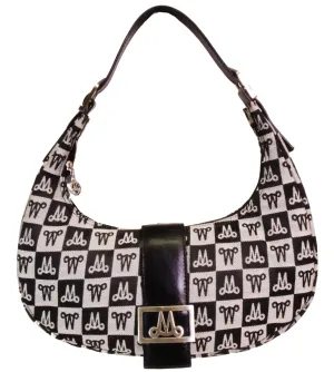 Bold color handbag Misty Genuine Cowhide Leather Monogram Shoulder Hobo Bag  [Made in Italy]