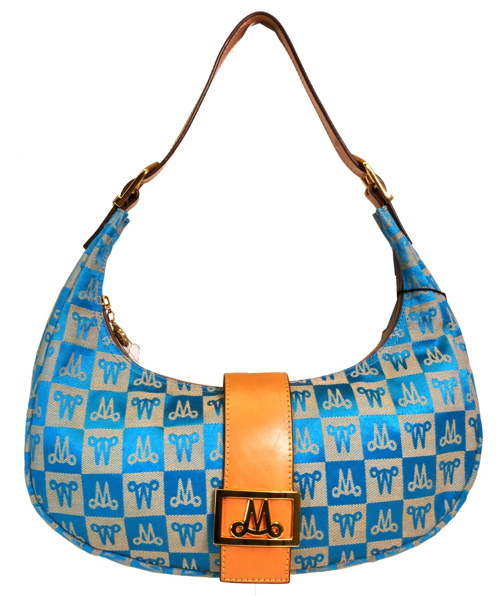 Street Style Misty Genuine Cowhide Leather Monogram Shoulder Hobo Bag  [Made in Italy]